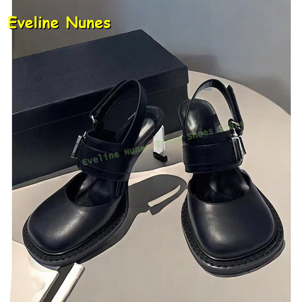Women'S Fashion Boots - Женские черные босоножки-мюли с квадратным носком,