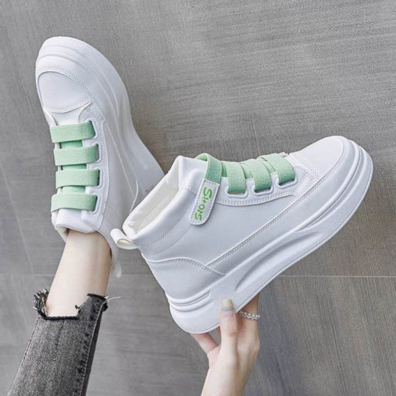 Women'S Fashion Velcro Sneakers - Универсальные белые высокие кроссовки для женщин,
