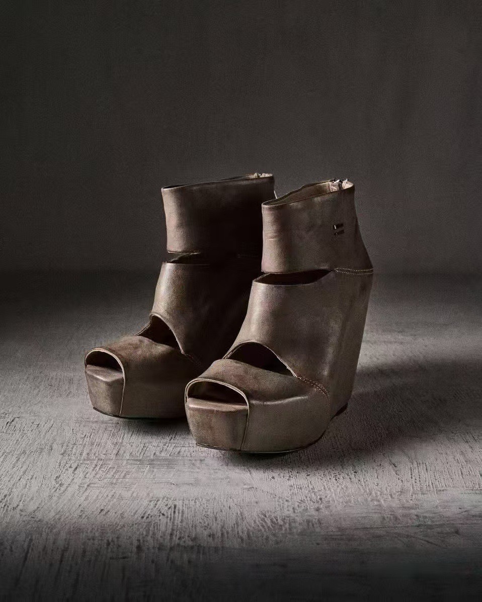 Women'S Fashion Boots - Новые летние женские винтажные серые кожаные