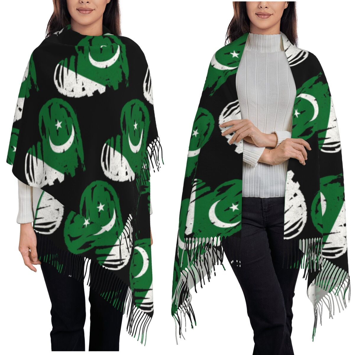 Women Fashion Pakistan - Я люблю пакистанский флаг, пакистанский шарф,