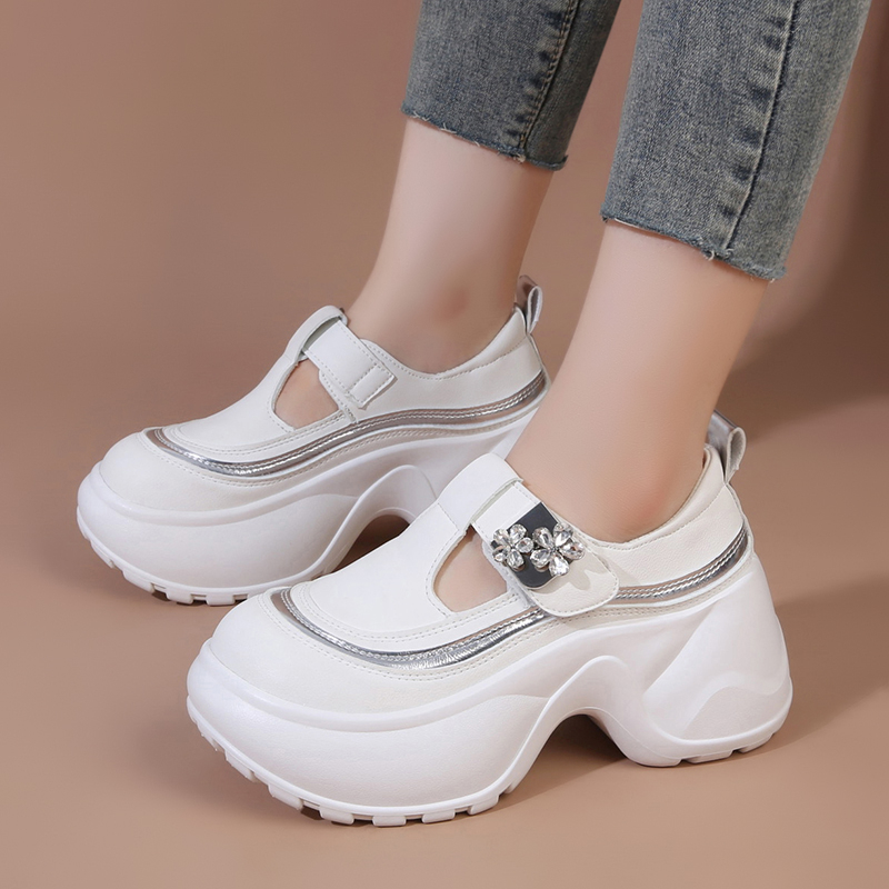 Women'S Fashion Velcro Sneakers - Модная повседневная обувь с блестящими украшениями,