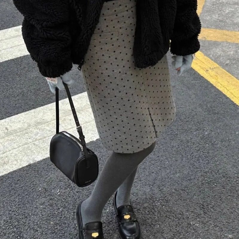Women'S Fashion Petite - Женская французская юбка миди в горошек