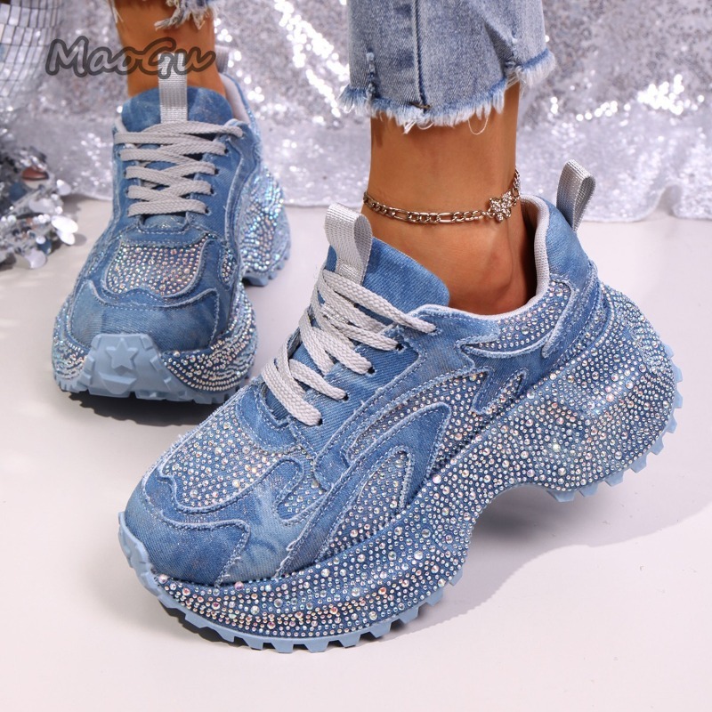 Women'S Fashion Gym Shoes - Модные женские кроссовки со стразами, повседневная