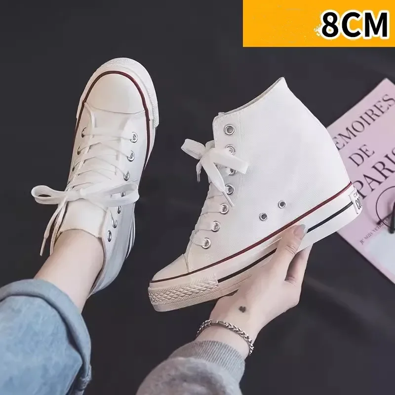 Women'S Fashion Gym Shoes - Женские парусиновые туфли на платформе высотой