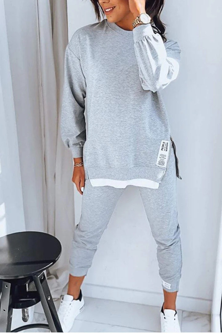 Women'S Fashion Hoodies - Новый осенний лоскутный свободный комплект из