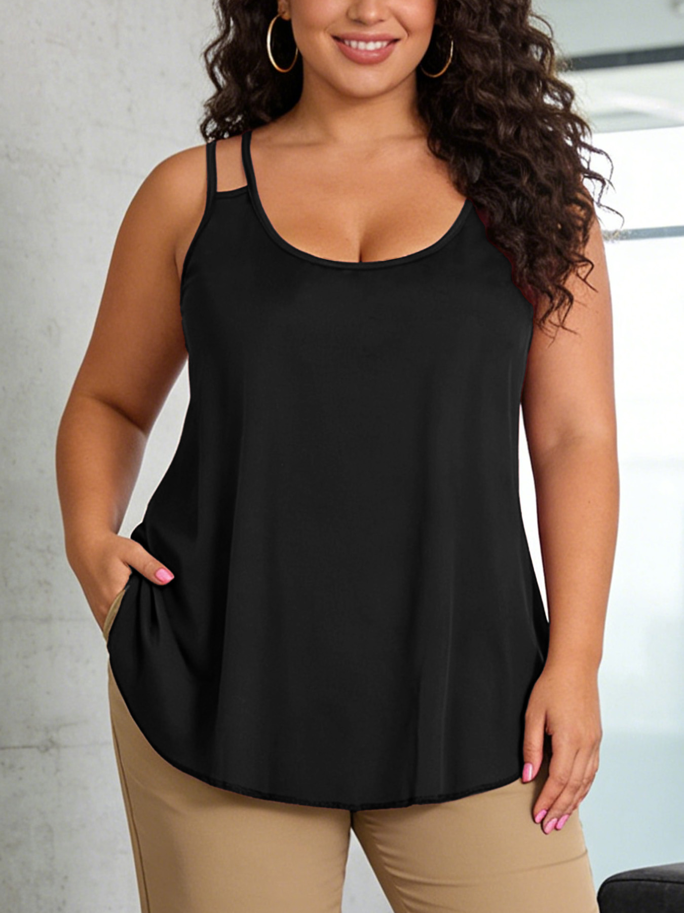 Женский топ-камисоль больших р – обзор и цена V Neck Cami Top