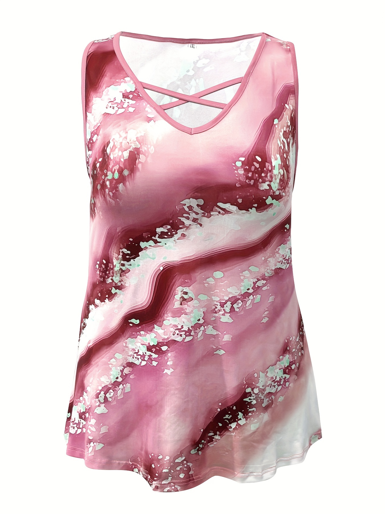 Майка больших размеров с мрамо – обзор и цена V Neck Cami Top